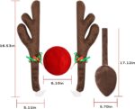 MOMONI Premium Reindeer Car Kit Antlers, Nose, Tail- Rudolph Set Reindeer Christmas Decoration Car Costume Auto Accessories - Image 4