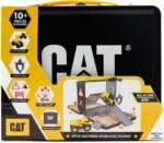 CAT Construction Toys, Store N Go Playset - Tin Travel Case Transforms into Multi-Level Worksite, Includes 2 Little Machines Vehicles & 10 + Accessories, Portable STEM Toy for Kids Ages 3 + - Image 4