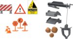 CAT Construction Toys, Store N Go Playset - Tin Travel Case Transforms into Multi-Level Worksite, Includes 2 Little Machines Vehicles & 10 + Accessories, Portable STEM Toy for Kids Ages 3 + - Image 5