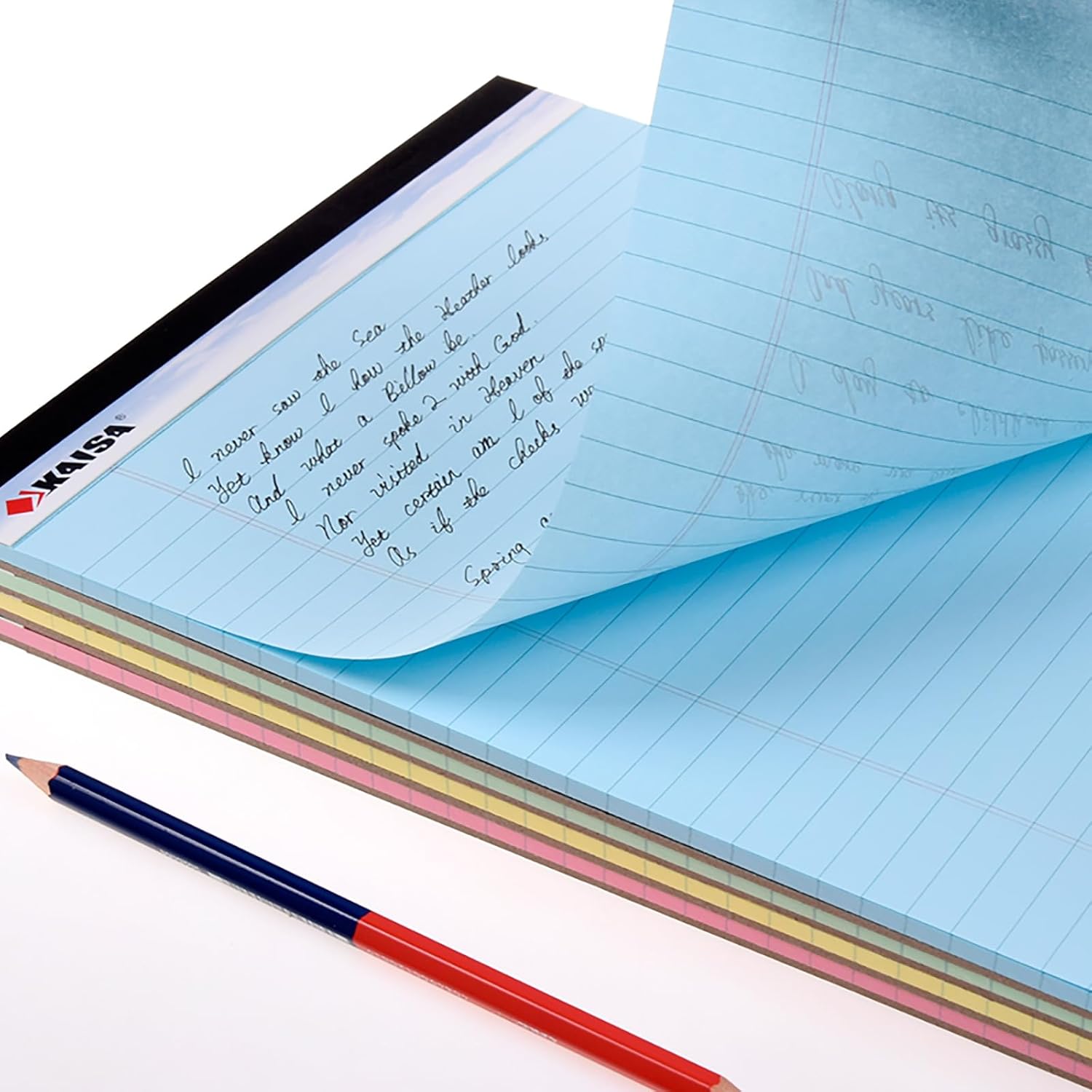 KAISA Colored Legal Pad Writing Pads 8.5x11 inch, Wide Ruled, 40 Sheets/Pad, 20lb Colored Paper, Perforated Writing Pad with Sturdy Back (4 Pads), KSU-5972 - Image 3