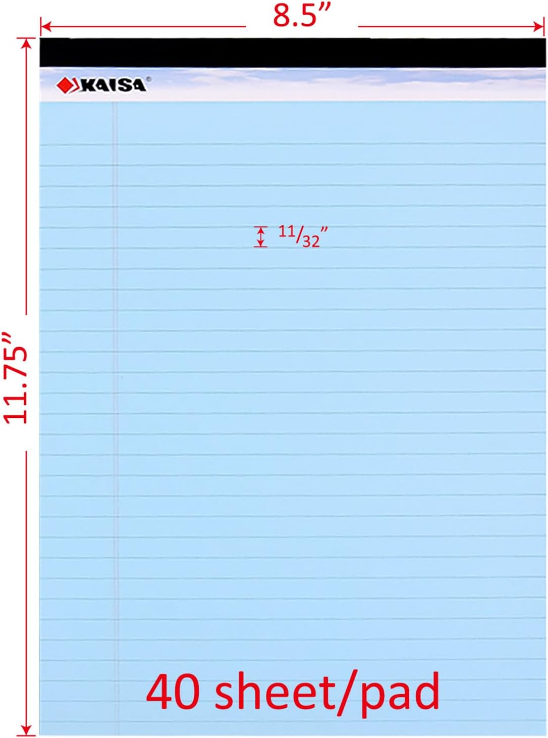 KAISA Colored Legal Pad Writing Pads 8.5x11 inch, Wide Ruled, 40 Sheets/Pad, 20lb Colored Paper, Perforated Writing Pad with Sturdy Back (4 Pads), KSU-5972 - Image 10