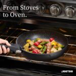 JEETEE Pots and Pans Set Non Stick 17pcs, Kitchen Cookware Sets with Detachable Handle, Induction Nonstick Cookware Set with Removable Handle, Stackable RV Cookware, Oven Safe, PFAS/PFOA Free, Black - Image 5