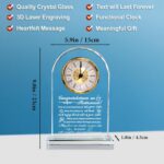 Crystal Retirement Clock Gifts for Women and Men, Happy Retirement Glass Plaque Party Decorations for Colleagues Manager Teacher Doctor Friends - Image 3