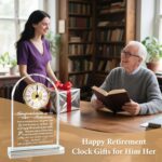 Crystal Retirement Clock Gifts for Women and Men, Happy Retirement Glass Plaque Party Decorations for Colleagues Manager Teacher Doctor Friends - Image 4
