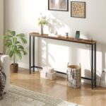 HOOBRO 55.1" Narrow Console Table with Power Outlets, 5.9" Behind Couch Table with Charging Station, Long Sofa Table, Skinny Entryway Table for Living Room, Hallway, Foyer, Rustic Brown BF145UXG01 - Image 7