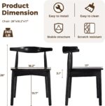 DELAVIN Solid Wood Dining Chairs Set of 4, Farmhouse Style High Ladder Back Dining Room Chairs, Modern Dining Chair for Living Room, Kitchen, Bedroom, Black - Image 3