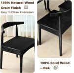 DELAVIN Solid Wood Dining Chairs Set of 4, Farmhouse Style High Ladder Back Dining Room Chairs, Modern Dining Chair for Living Room, Kitchen, Bedroom, Black - Image 5