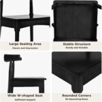 DELAVIN Solid Wood Dining Chairs Set of 4, Farmhouse Style High Ladder Back Dining Room Chairs, Modern Dining Chair for Living Room, Kitchen, Bedroom, Black - Image 7