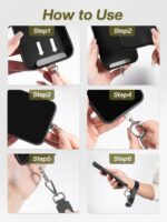 Clip and Go Strap for Phone with Wallet Crossbody Phone Lanyard Adjustable and Detachable RFID Wristlet Wallet with ID Window and Zipper, Pink - Image 9