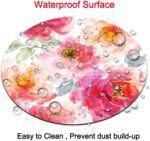 Pink Peony Flower Round Mousepad, Personalized Custom Design Mouse Pads，Cute Waterproof Circular Non-Slip Rubber Base Small Mouse Pad， Mousepad for Laptop Computers - Image 5
