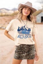 Graphic T-Shirts for Women Hiking Camping Trip Compass Printed Vintage Summer Casual Tees Holiday Workout Tops - Image 3