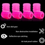 8PCS Car Tire Valve Stem Caps, Universal Noctilucent Waterproof Car Wheel Tire Caps, Suitable for Air Valve Caps for Cars, Motorcycles, Bicycles (Pink) - Image 5