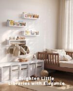 Includes Hardware, No Wood Inserts Needed Nursery Book Shelves, 4 Pack, Wall Book Shelves for Kids Room, Baby, Toddler, Nursery Decor - Image 6