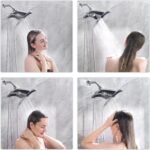 BRIGHT SHOWERS High Pressure Dual Shower Head Combo, Handheld Showerhead Rainfall Shower Head Combo with Black Face, 60 Inch Long Stainless Steel Shower Hose, Chrome - Image 4