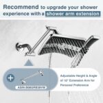 BRIGHT SHOWERS High Pressure Dual Shower Head Combo, Handheld Showerhead Rainfall Shower Head Combo with Black Face, 60 Inch Long Stainless Steel Shower Hose, Chrome - Image 10