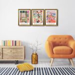 Wieco Art Framed Canvas Wall Art 3 Piece Henri Mattise Art Abstract Colorful Matisse Posters Canvas Prints for Wall and Home Office Decorations Bronze Gold Frame - Image 3
