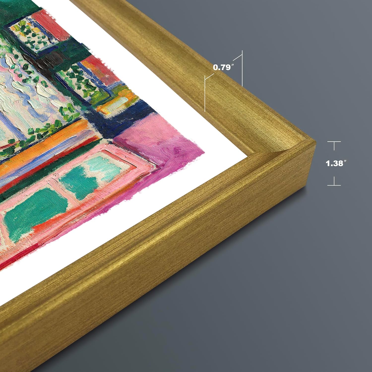 Wieco Art Framed Canvas Wall Art 3 Piece Henri Mattise Art Abstract Colorful Matisse Posters Canvas Prints for Wall and Home Office Decorations Bronze Gold Frame - Image 7