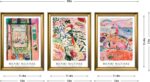 Wieco Art Framed Canvas Wall Art 3 Piece Henri Mattise Art Abstract Colorful Matisse Posters Canvas Prints for Wall and Home Office Decorations Bronze Gold Frame - Image 8