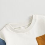 Toddler Baby Boy Fall Outfit Contrast Color Sweatshirt Tops with Elastic Waist Pants Cute Infant Newborn Winter Clothes - Image 5