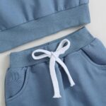 Toddler Baby Boy Fall Outfit Contrast Color Sweatshirt Tops with Elastic Waist Pants Cute Infant Newborn Winter Clothes - Image 7