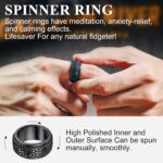 Stainless Steel Spinner Ring Cool Car Motorcycle Tire Tread Biker Rings Fidget Band Rings for Men Women, Size 7-12 (with Gift Box) - Image 4