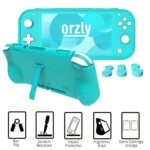 Orzly Switch Lite Accessories Bundle - Case & Screen Protector for Nintendo Switch Lite Console, USB Cable, Games Holder, Grip Case, Headphones, Thumb-Grip Pack & More (Gift Pack - Turquoise Blue) - Image 7