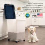 IRIS USA 54 Lbs / 69 Qt WeatherPro Airtight Pet Food Storage Container with Attachable Casters, For Dog Cat Bird and Other Pet Food Storage Bin, Keep Fresh, Easy Mobility, BPA Free, Navy/Pearl - Image 9