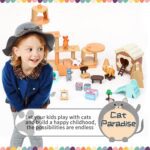 TQQFUN 43-Piece Cat Figurine Playset - Realistic Pet Care Center Role Play Toys for Kids, Toddlers, Boys and Girls - Image 3