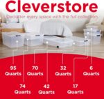 Rubbermaid Cleverstore Clear 32 Qt, 6 Pack Stackable Plastic Storage Bins with Lids, Great for Closet and Laundry Storage, Organizing in the Home - Image 7