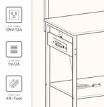 HOOBRO Bakers Rack with Power Outlet and LED Light, 6-Tier Microwave Stand with Wire Baskets, Coffee Bar Station, Kitchen Utility Storage Shelf with 4 Hooks, Rustic Brown and Black BF64UDHB01 - Image 7