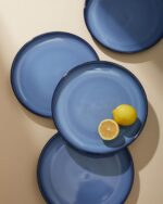 Stoneware Dinnerware Sets, Ceramic Plates and Bowls Set, Microwave & Dishwasher Safe Kitchen Dish Set, Modern Dinner Plates | Salad Plate | Cereal Bowls for 4, Dishware Sets Blue - Image 5