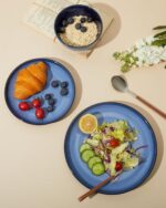 Stoneware Dinnerware Sets, Ceramic Plates and Bowls Set, Microwave & Dishwasher Safe Kitchen Dish Set, Modern Dinner Plates | Salad Plate | Cereal Bowls for 4, Dishware Sets Blue - Image 8