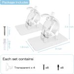 CIEMGNZOC 4PCS No Drill Curtain Brackets, Self-Adhesive Rod Holders, Adjustable Hooks for Rods Under 1.57 Inch (Transparent) - Image 5