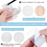 CIEMGNZOC 4PCS No Drill Curtain Brackets, Self-Adhesive Rod Holders, Adjustable Hooks for Rods Under 1.57 Inch (Transparent) - Image 6