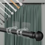 CIEMGNZOC 4PCS No Drill Curtain Brackets, Self-Adhesive Rod Holders, Adjustable Hooks for Rods Under 1.57 Inch (Transparent) - Image 7