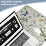 AQQA Flower Large Desk Pad,Floral Desk Mat for Desktop,Non-Slip PU Leather Mouse Pad, Waterproof Laptop Computer Desk Keyboard Mat,Table Protector Blotter Mat for School Office Home 31.5" x 15.7" - Image 6