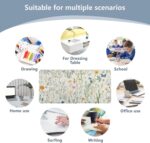 AQQA Flower Large Desk Pad,Floral Desk Mat for Desktop,Non-Slip PU Leather Mouse Pad, Waterproof Laptop Computer Desk Keyboard Mat,Table Protector Blotter Mat for School Office Home 31.5" x 15.7" - Image 8