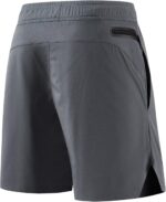 Mens Tennis Pickleball Shorts Moisture Wicking 5" Camping Hiking Workout Running Shorts with Back Zip Pocket - Image 4