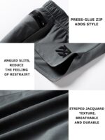 Mens Tennis Pickleball Shorts Moisture Wicking 5" Camping Hiking Workout Running Shorts with Back Zip Pocket - Image 8