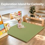 Mallify Baby Mat for Floor, Thick Soft Non-Toxic Vegan Leather Baby Play Mat, Waterproof Foam Play Mat, Padded Play Mat for Baby, 50x50 Playpen Mat, Infant Playmat for Baby Girls and Boys, Green - Image 3