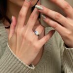 Exquisite Clover Heart Stacked Titanium Alloy Ring Set, Silver and Rose Gold, Gold, Fashion Declaration Ring, 3-Piece Set - Image 8