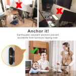 Furniture Anchors (10 Pack) Anti Tip Furniture Straps for Baby Proofing, 400lbs Tension Earthquake Resistant Metal Straps, Furniture Wall Anchor Prevent Baby Pet from Falling Furniture - Image 3