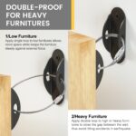 Furniture Anchors (10 Pack) Anti Tip Furniture Straps for Baby Proofing, 400lbs Tension Earthquake Resistant Metal Straps, Furniture Wall Anchor Prevent Baby Pet from Falling Furniture - Image 9