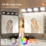 Amico 4-Light LED Bathroom Vanity Light Fixture,Dimmable 5CCT Modern Bathroom Lighting Fixtures Over Mirror, 360° Rotate Acrylic Matte Black Light Fixtures-UL Certificated - Image 5