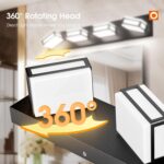 Amico 4-Light LED Bathroom Vanity Light Fixture,Dimmable 5CCT Modern Bathroom Lighting Fixtures Over Mirror, 360° Rotate Acrylic Matte Black Light Fixtures-UL Certificated - Image 6