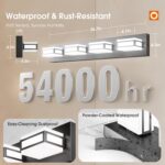 Amico 4-Light LED Bathroom Vanity Light Fixture,Dimmable 5CCT Modern Bathroom Lighting Fixtures Over Mirror, 360° Rotate Acrylic Matte Black Light Fixtures-UL Certificated - Image 7