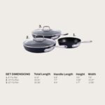 All-Clad HA1 Expert Hard Anodized NonstickFrying Pans Skillets Set with Lids (8", 10" & 12") Dishwasher-Safe, Oven-Safe Up to 500°F Compatible with All Stovetops (Gas, Electric & Induction) - Black - Image 3