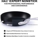 All-Clad HA1 Expert Hard Anodized NonstickFrying Pans Skillets Set with Lids (8", 10" & 12") Dishwasher-Safe, Oven-Safe Up to 500°F Compatible with All Stovetops (Gas, Electric & Induction) - Black - Image 4