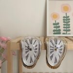 Melting Clock, Salvador Dali Watch Melted Clock for Decorative Home Office Shelf Desk Table Funny Creative Gift, Rome Gold - Image 8