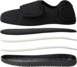 Men Adjustable Straps Slippers Breathable Adjust Closure Diabetic Walking Shoes for Men Extra Wide Width for Swollen Feet All Season Wear Black DarkBlue US8-US13 - Image 3